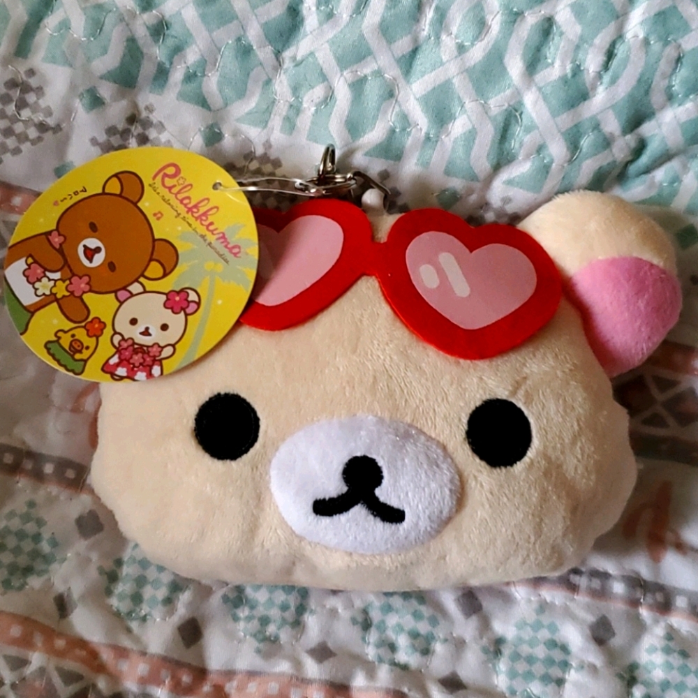 NWT Rilakkuma Korilakkuma Plush Purse w/ID pocket